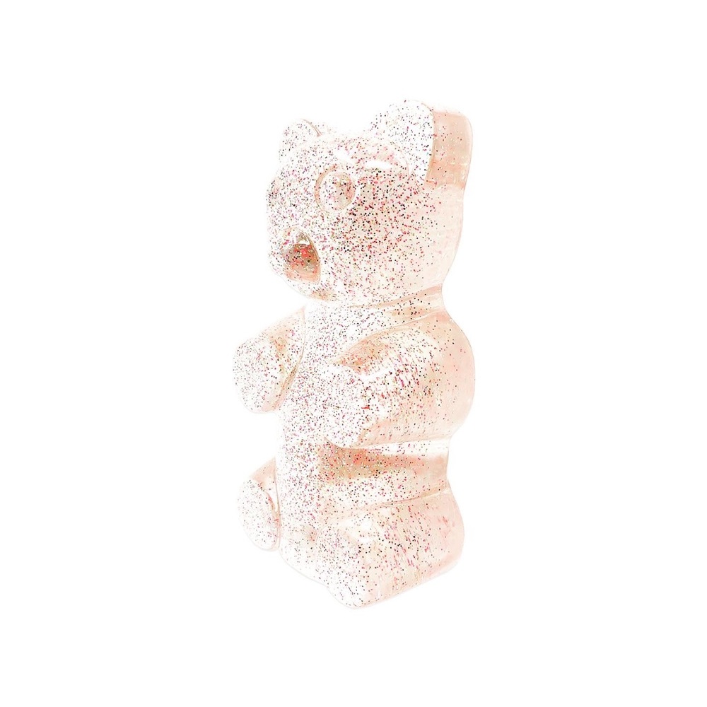 Clear with Pink Glitter Gummy Bear Sculpture